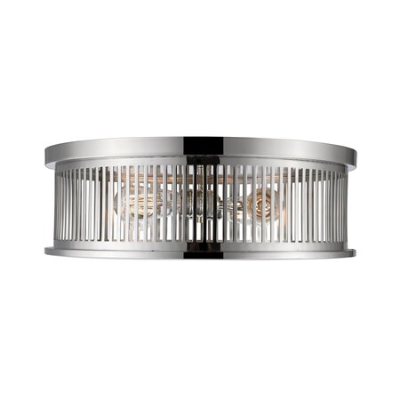 Z-Lite Camellia 4 Light Flush Mount, Polished Nickel & Polished Nickel 334F4PN